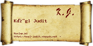 Kégl Judit névjegykártya