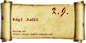Kégl Judit névjegykártya